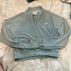 GYMSHARK XSMALL CROP HALF ZIP SIZE GREEN